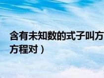 含有未知數的式子叫方程對嗎為什么（含有未知數的式子叫方程對）
